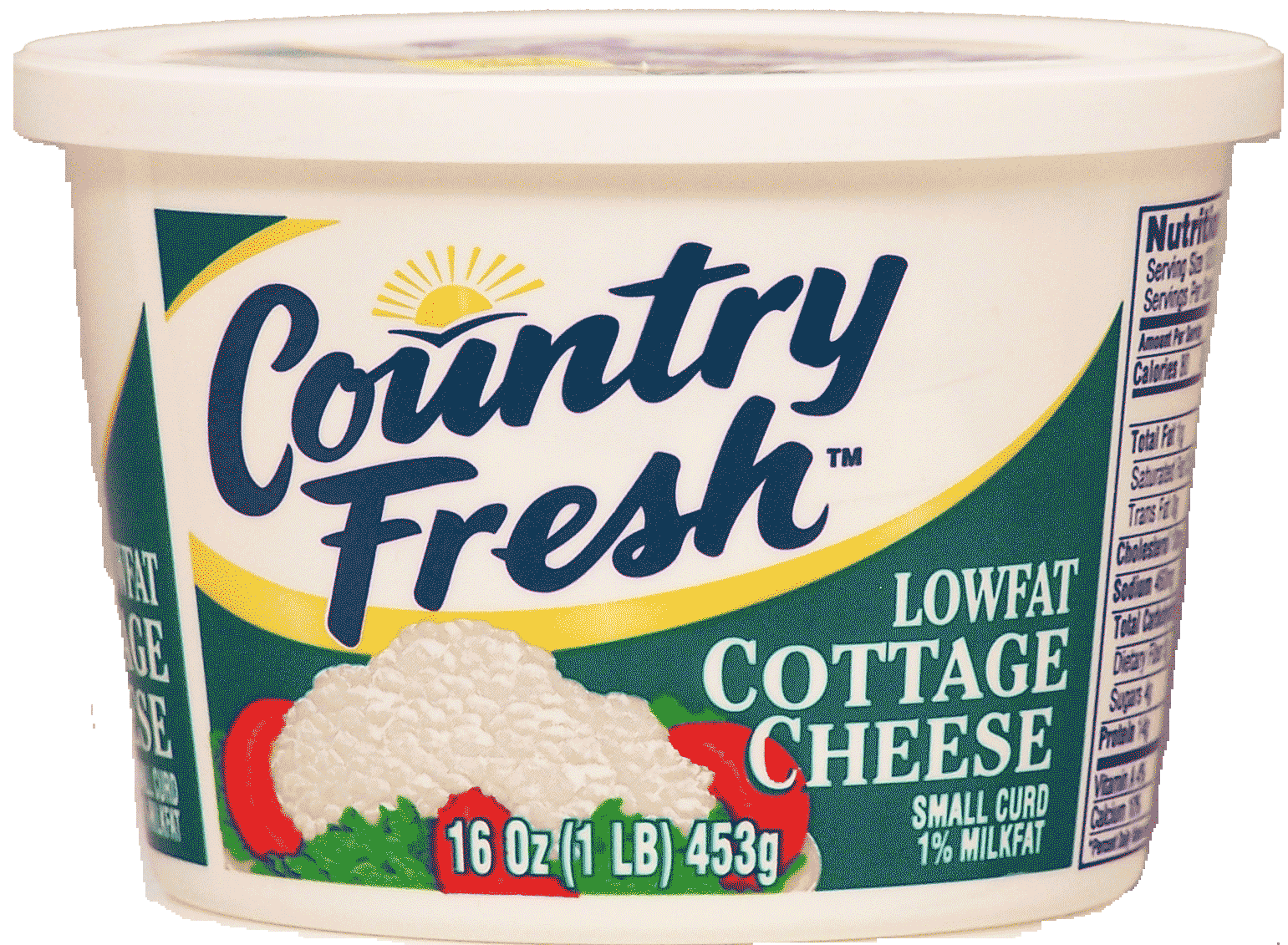 Country Fresh&nbsp;&nbsp;cottage cheese, lowfat, small curd, 1% milkfat Full-Size Picture